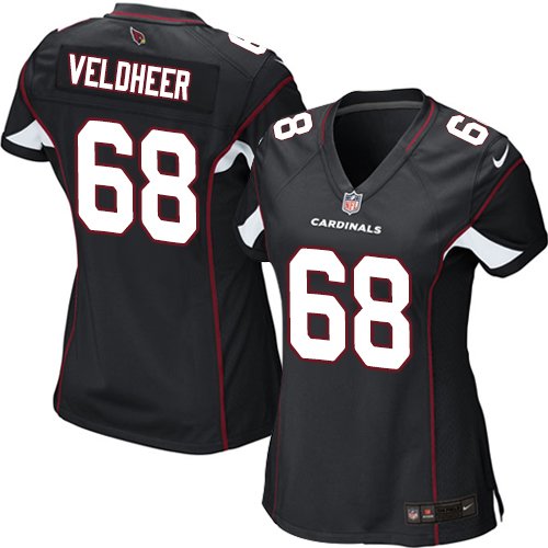 Women's Elite Jared Veldheer Nike Jersey Black Alternate - #68 NFL Arizona Cardinals